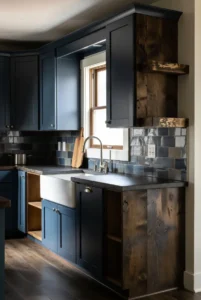 Dark Blue Farmhouse Kitchen