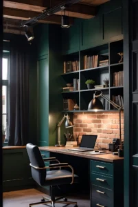 Dark Green Office Design