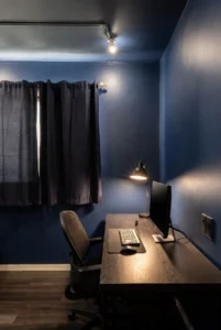 Dark Navy Office Design