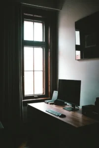 Dark Office with Window Light