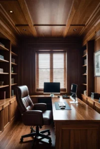 Dark Wood Office Design