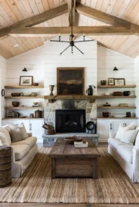 Farmhouse Living Room with Vintage Decor