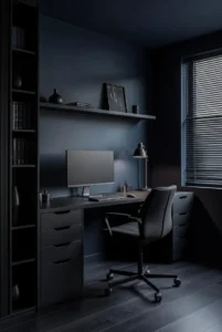 Matte Black Office Interior