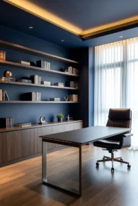 Navy Blue Office Interior