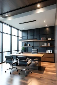 Office with Floating Shelves