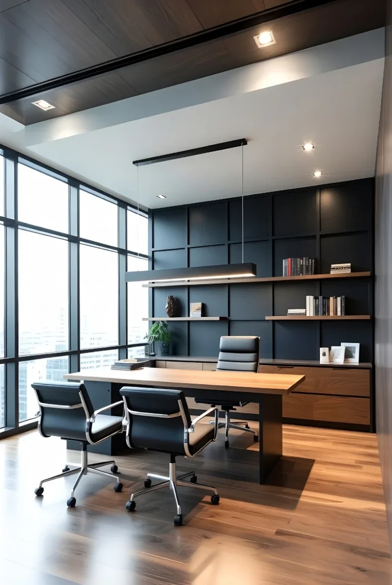 Office with Floating Shelves