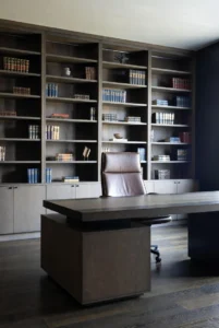 Office with Large Bookshelf