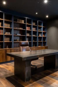 Office with Metal Accents