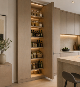 Cabinet Pantry with Push-to-Open Doors