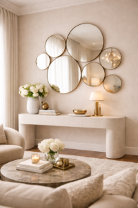 Round Mirror Cluster Wall