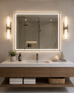 Wall Sconces Beside Mirror