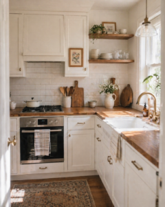 White Kitchen with Wooden Accents