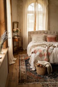 Vintage Trunk at Bed Foot illustration