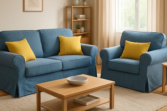 Designing a Family-Friendly Yellow and Blue Living Space illustration