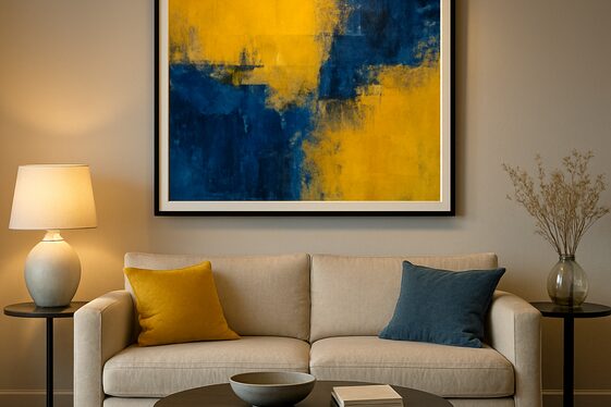 Selecting Art Pieces to Enhance Yellow and Blue Aesthetics illustration