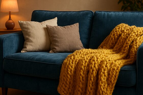Using Textured Fabrics to Elevate Yellow and Blue Decor illustration
