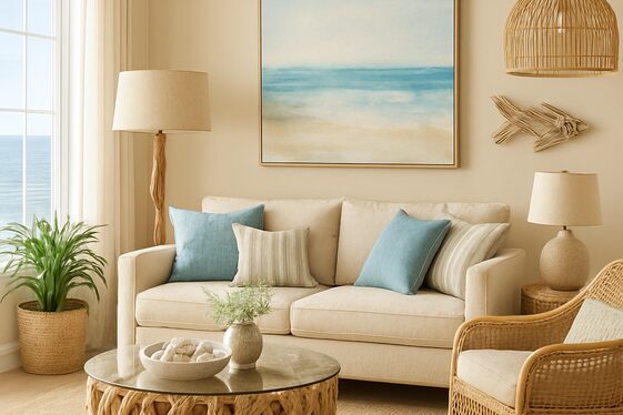 Creating a Coastal Vibe with Blue and Yellow Combinations illustration