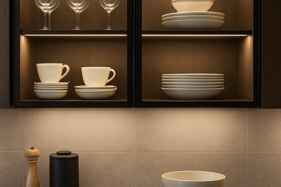 Glass Cabinets with Integrated LED Lighting illustration