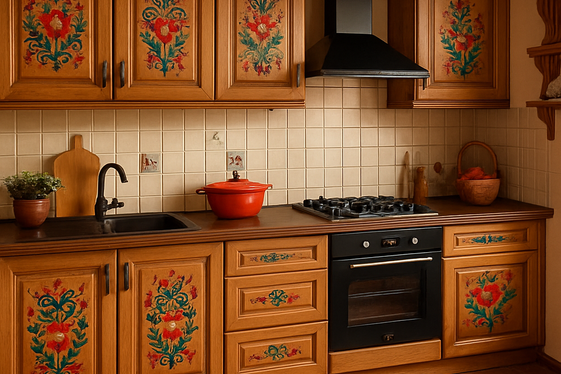 Traditional Polish Kitchens with Folk Art Inspirations illustration