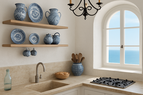 Sophisticated Greek Kitchens Inspired by Natural Stone illustration