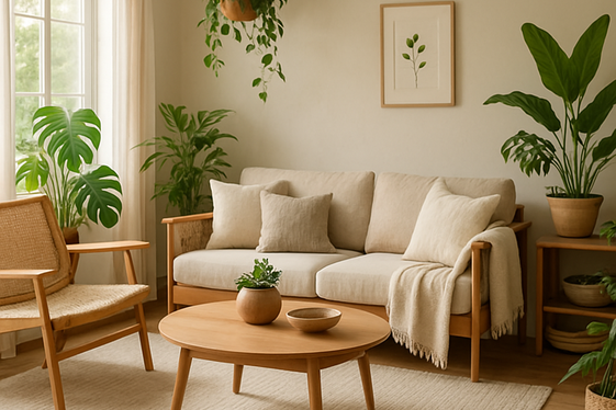 Eco-Friendly Living Room Ideas illustration