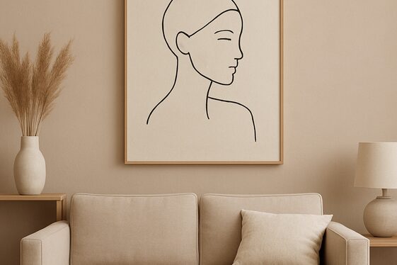 Minimalist Line Drawings on Neutral Canvases illustration