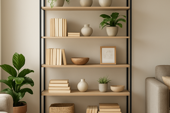 Showcase Open Shelving with Curated Decor illustration