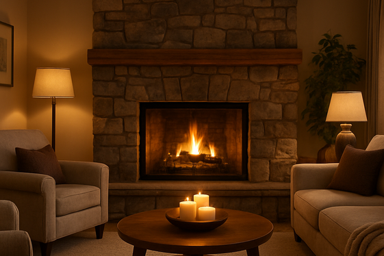 Create a Cozy Fire Feature with a Statement Fireplace illustration