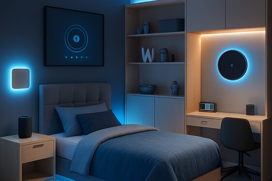 Tech-Integrated Smart Bedrooms illustration