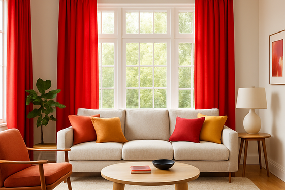 Choosing Red Curtains to Frame Your Windows Boldly illustration