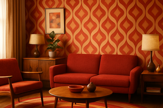 Using Red in Vintage and Retro Living Room Styles illustration
