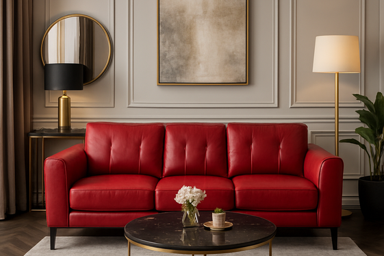 Red Leather Sofas as a Luxurious Focal Point illustration