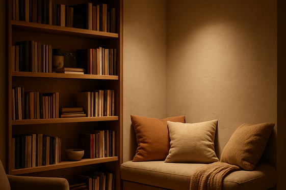 Enhancing Living Room Corners with Directional Track Lights illustration
