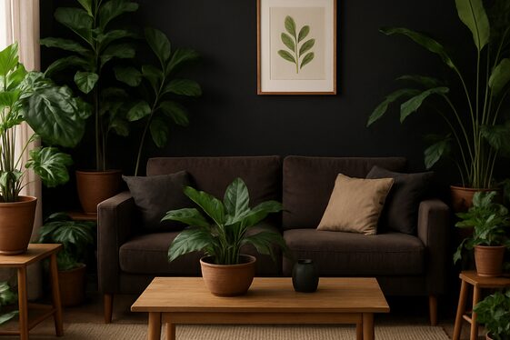 Incorporating Plants to Complement Black and Brown Palettes illustration