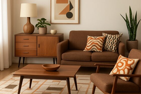Using Black and Brown in Mid-Century Modern Living Rooms illustration