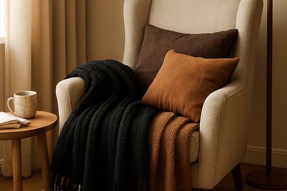 Creating Cozy Corners with Black and Brown Throw Blankets illustration