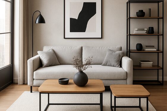 Mixing Matte Black and Natural Wood Finishes illustration
