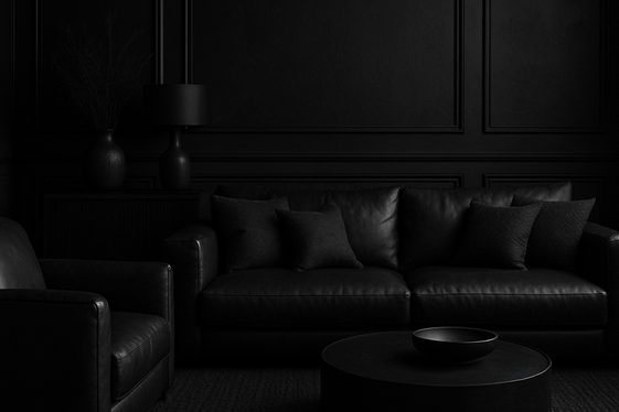 Monochromatic Black Living Room Design Tips illustration
