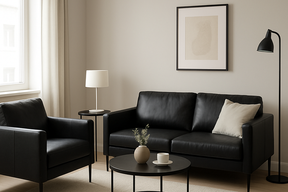 Using Black Leather in Small Living Rooms illustration