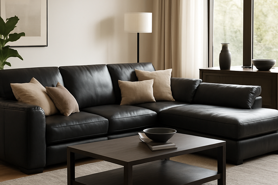 Luxurious Black Leather Sectionals for Spacious Rooms illustration