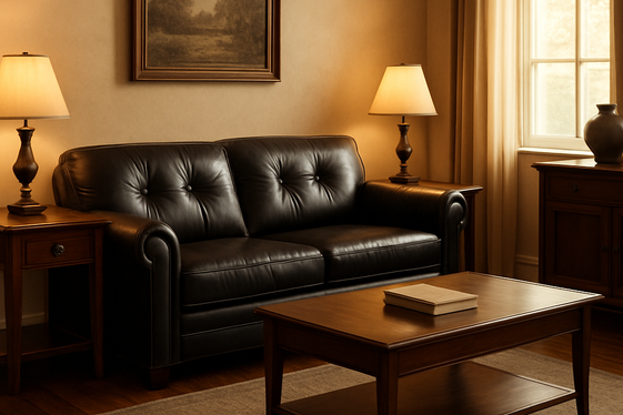 Black Leather and Wood Combination Ideas illustration