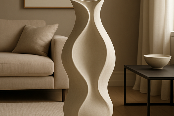 Curved Sculptural Floor Vases as Artistic Statement Pieces illustration