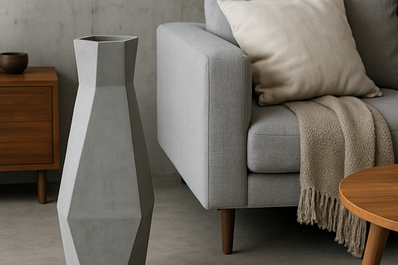 Sleek Concrete Floor Vases to Embrace Industrial Style illustration