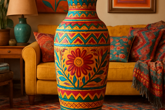 Patterned Hand-Painted Floor Vases for Unique Flair illustration