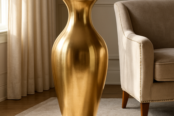 Add Glamour with Metallic Gold and Silver Floor Vases illustration