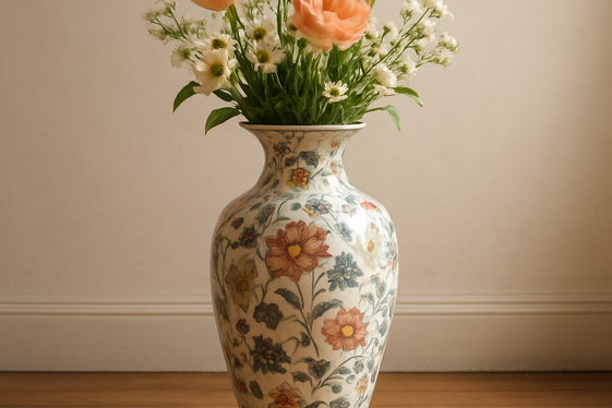 Classic Porcelain Floor Vases with Delicate Patterns illustration