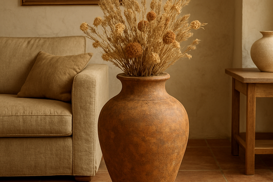 Vintage Terracotta Floor Vases for Earthy Elegance illustration