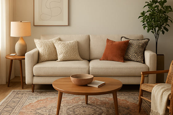 Using Rugs to Anchor Your Oatmeal Sofa illustration