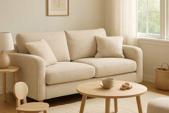 Oatmeal Sofas Styled for Family-Friendly Spaces illustration
