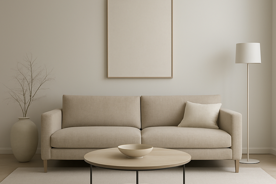 Minimalist Living Rooms Featuring Oatmeal Sofas illustration